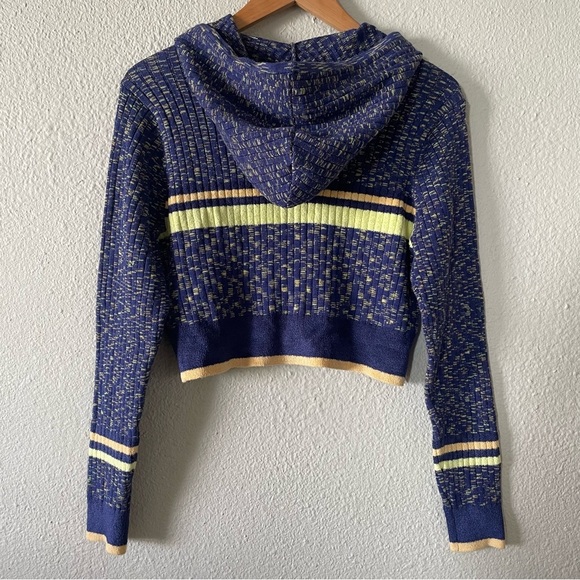 Urban Outfitters Cropped Hoodie Sweater Women’s M Striped Primrose Full Zip Up - Picture 12 of 16